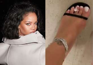 Rihanna | anel de diamantes no pé