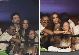 Anitta é vista recebendo beijo de novo affair na Marquês de Sapucaí