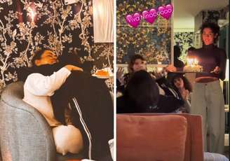 Preta Gil e Nino abraçados | Festa de aniversário