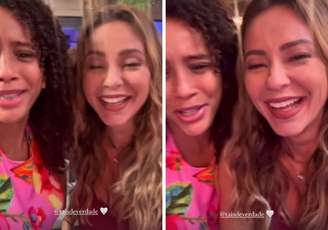 Taís Araújo e Paolla Oliveira nos bastidores de Vale Tudo