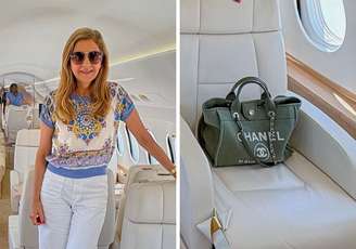 Leila Pereira e sua bolsa de luxo