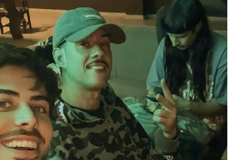 Victor WAO com Lucas Frota e Oliver Tree, que morreram no acidente de helicóptero no RJ