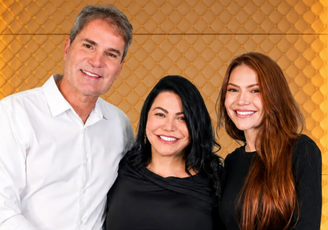 Na foto, Márcio Poncio, Simone Poncio e Sarah Poncio