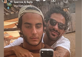 Marcelo Sangalo faz homenagem ao namorado da mãe, Tiago Maia