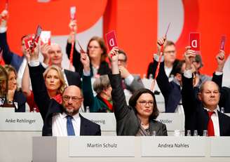 Partido Social-Democrata alemão vota sobre negociações com conservadores
 7/12/2017   REUTERS/Fabrizio Bensch