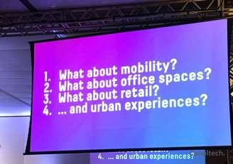 Temas tratados por Ratti no evento: mobilidade, escritórios, varejos e experiências urbanas (Imagem: Natalie Rosa)