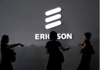 Logotipo da Ericsson mostrado durante feira de telefonia móvel, na China. 28/6/2019. REUTERS/Aly Song