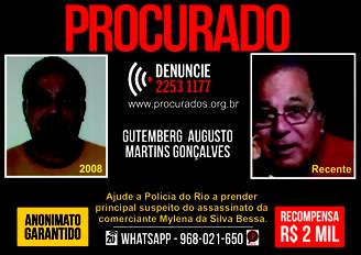 Cartaz oferece recompensa para informações de provável assassino