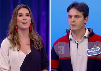 Rebeca Abravanel, filha de Silvio Santos, e Adriano, participante do 'Roda a Roda'.