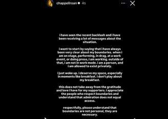 Chappell Roan se manifestou sobre o caso nas redes sociais – Reprodução/Instagram