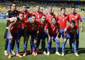 Seleção chilena, eliminada em partida contra o Brasil definida nos penâltis, no estádio Mineirão, em Belo Horizonte. 28/6/2014.