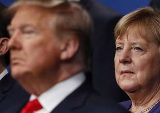 Trump e Merkel durante encontro em 2019