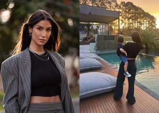 Bianca Andrade em sua nova casa com o filho Cris, de 1 ano
