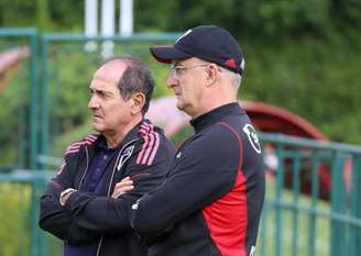 Muricy Ramalho e Dorival Júnior durante treino do São Paulo –