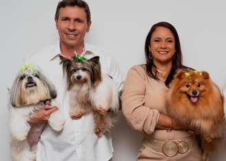 Camilla Galvão e Marcelo Miranda são os fundadores da Dolce Pet, especializada em cosméticos para pets