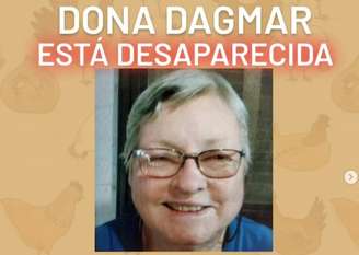 Cartaz informa sobre o desaparecimento de Dagmar Grimm Streger