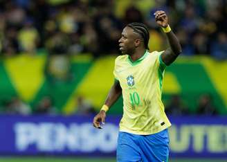 Vinicius Júnior (Brasil) durante jogo contra o Paraguai, no dia 10.06.2025. 