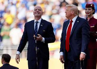 Trump ao lado de Gianni Infantino na final da Copa do Mundo de Clubes