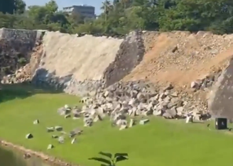 Pedras da muralha caíram com os tremores
