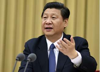 <p>Presidente chinês, Xi Jinping, também secretário-geral do Partido Comunista da China (PCC), durante a segunda conferência de trabalho, desenvolvimento e estabilidade de Xinjiang, em Pequim, na China, em 28 de maio</p>