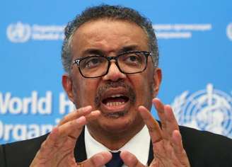 Diretor-geral da OMS, Tedros Adhanom Gebreyesus, durante entrevista coletiva em Genebra
11/02/2020 REUTERS/Denis Balibouse