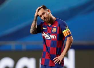 Lionel Messi lamenta a goleada para o Bayern de Munique