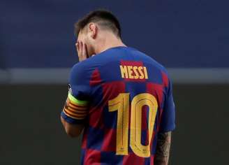 Lionel Messi durante partida do Barcelona na Liga dos Campeões
14/08/2020
Manu Fernandez/Pool via REUTERS