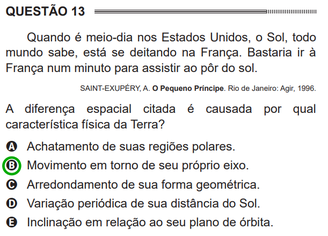 Questão 14 - Caderno Azul - 1º dia do Enem 2014.