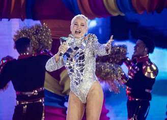 A apresentadora Xuxa durante seu show da turnê 'Xuxa - O último voo da Nave' no Nubank Parque, em São Paulo