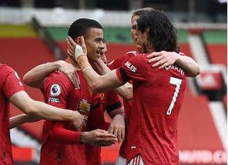 Greenwood comemora vitória do Manchester com Cavani