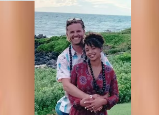 Michaela Rylaarsdam ao lado do marido