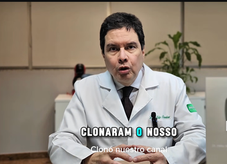O médico Hélio Brasileiro reclama em seu canal sobre clones que usam sua imagem; BBC News Brasil mapeou ao menos cinco páginas do tipo