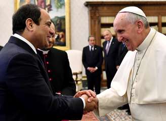 <p> Abdel Fatah al Sissi e o Papa Francisco durante encontro no Vaticano, em 24 de novembro</p>