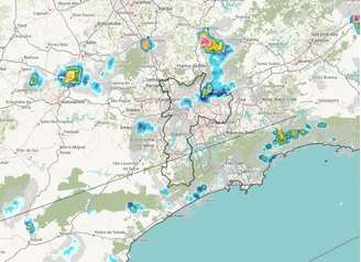 Tempestade com raios e condição para granizo atinge zona oeste, leste e norte e parte da região metropolitana