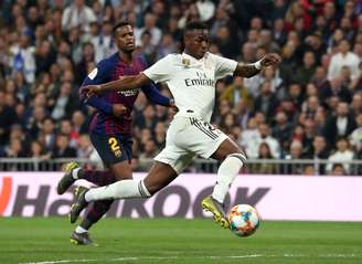 Vinicius Junior na partida do Real Madrid contra o Barcelona pela Copa do Rei