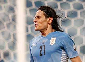 Cavani comemora gol do Uruguai
REUTERS/Rodolfo Buhrer