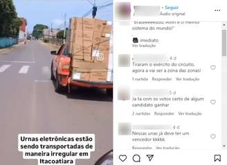 Captura de tela da postagem verificada