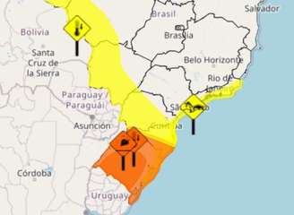 Diferentes regiões do Brasil estão sob aviso de perigo e perigo potencial para queda de temperaturas.