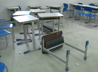 Alunos estavam em aula no momento da ação dos bandidos