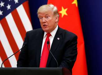 Presidente dos Estados Unidos, Donald Trump, durante reunião com líderes comerciais em Pequim, na China 09/11/2017 REUTERS/Jonathan Ernst