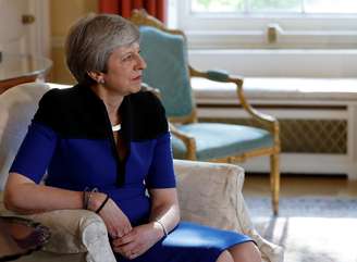 Primeira-ministra britânica, Theresa May, durante reunião em sua residência oficial em Londres
14/05/2019 REUTERS/Peter Nicholls/Pool 
