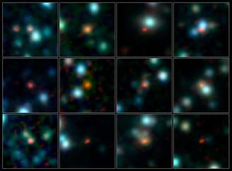 Imagem mostra registro de algumas galáxias observadas pelo Alma