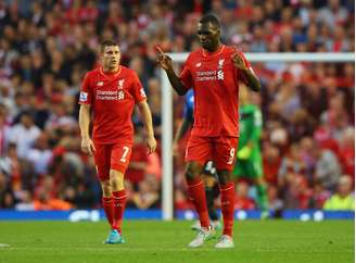 Benteke comemora gol da vitória do Liverpool