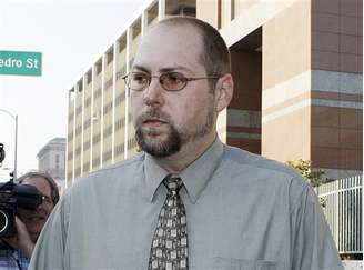 Christopher Chaney na chegada a tribunal de LA, em novembro de 2011, quando começou a ser julgado