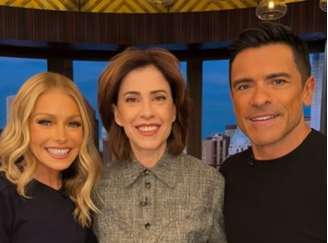 Fernanda Torres participou de programa apresentado por Kelly Ripa e Mark Consuelos