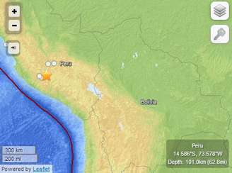 Um terremoto de 6,6 graus atingiu o Peru neste domingo