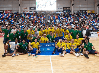 Seleção Brasileira de Handebol após ganhar o campeonato Sul-Centro Americano de Handebol, em Buenos Aires (AR).