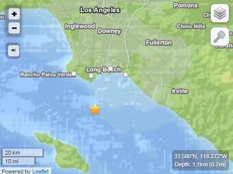 Terremoto de 5,1 atingiu a costa americana da Califórnia nesta quinta-feira