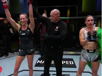 Katlyn Chookagian derrotou a brasileira Jennifer Maia no card do UFC Vegas 46 (Foto: Reprodução/UFC)