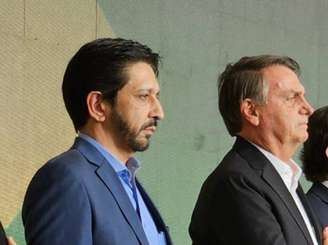 Ricardo Nunes e Bolsonaro em evento do PL no último sábado, 6. Foto: Fernando Antunes e Wesley Viana/PL/Divulgação